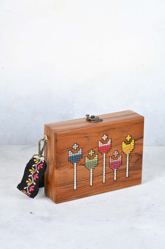 Your Tulip Garden Wooden Box Bag