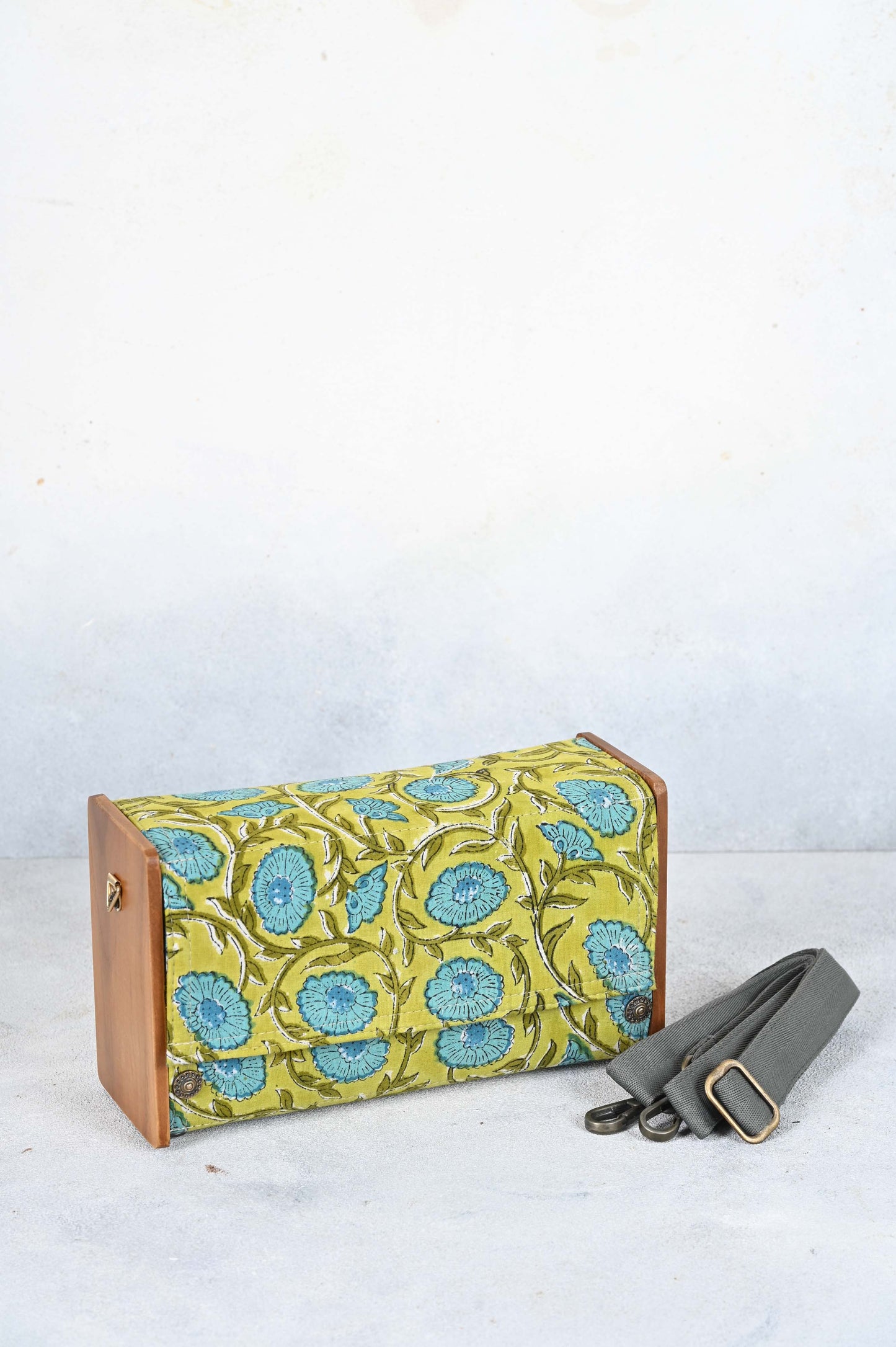 Tranquil Turquoise and Lime Detachable Clutch Box Bag