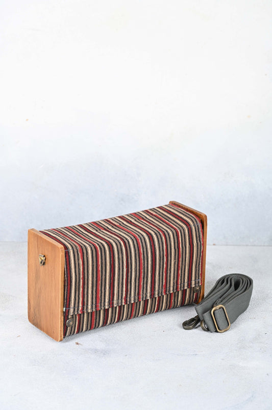 Striking Sepia Detachable Clutch Box Bag