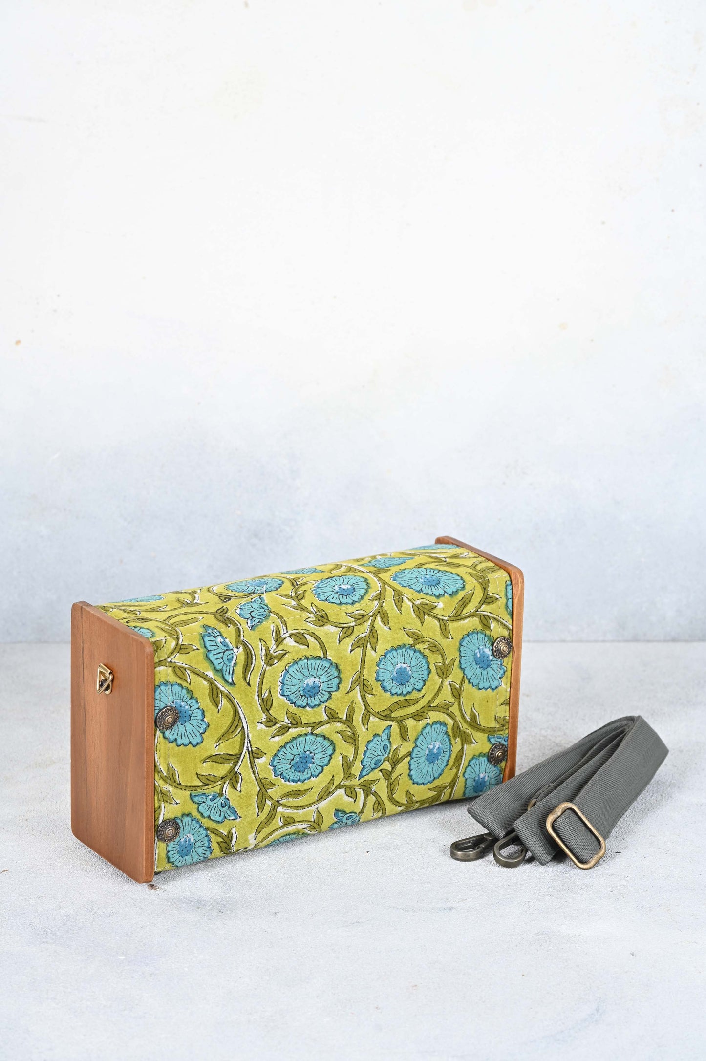 Tranquil Turquoise and Lime Detachable Clutch Box Bag