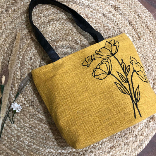 Yellow Handwoven Tropical Summer Everyday Essential Tote Bag