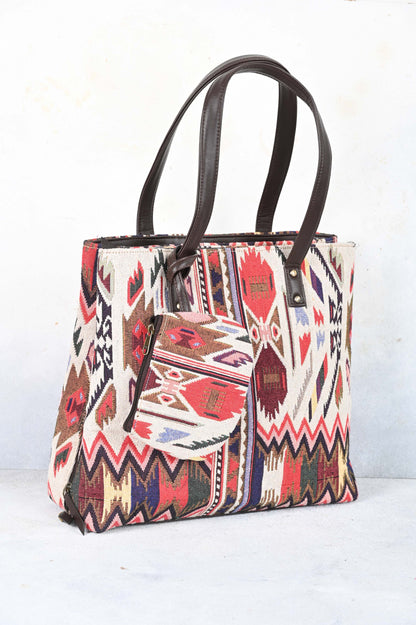 Amazing Aztec Three Pocket Tote Bag