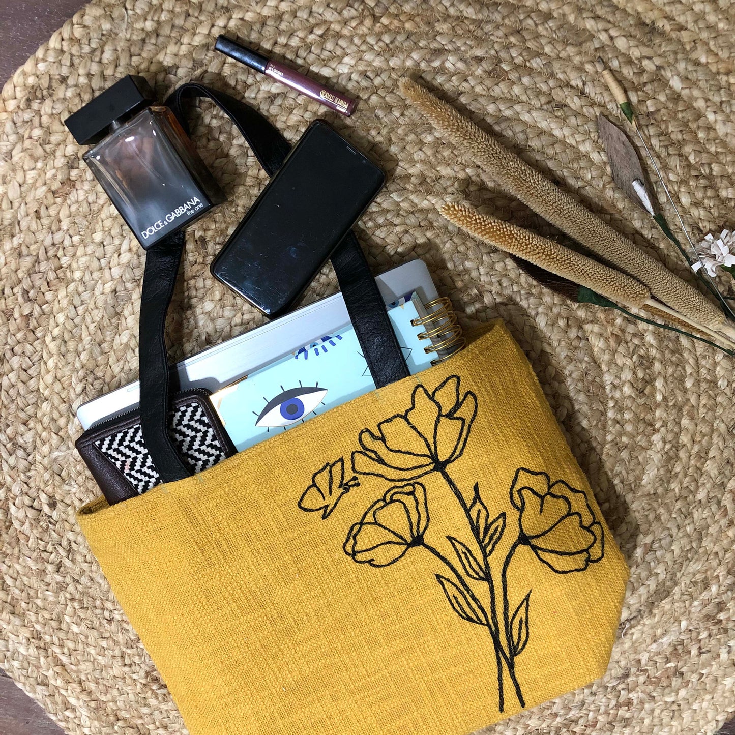 Yellow Handwoven Tropical Summer Everyday Essential Tote Bag