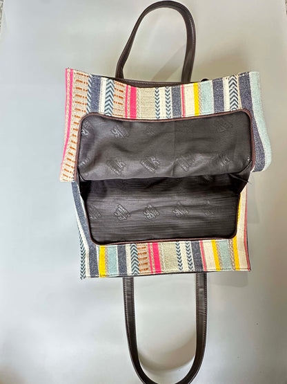 Vibrant Stripe Three Pocket Tote Bag