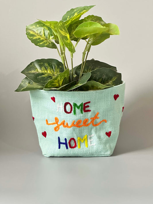 Cyan Home Sweet Home Happy Planter